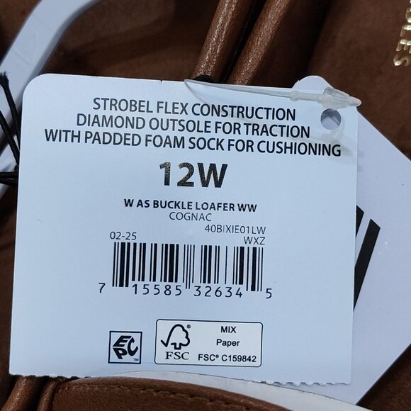 Aerosoles Buckle Loafer Day Drive Moccasin 12W Cognac Flexible Diamond Outsole - Picture 9 of 11